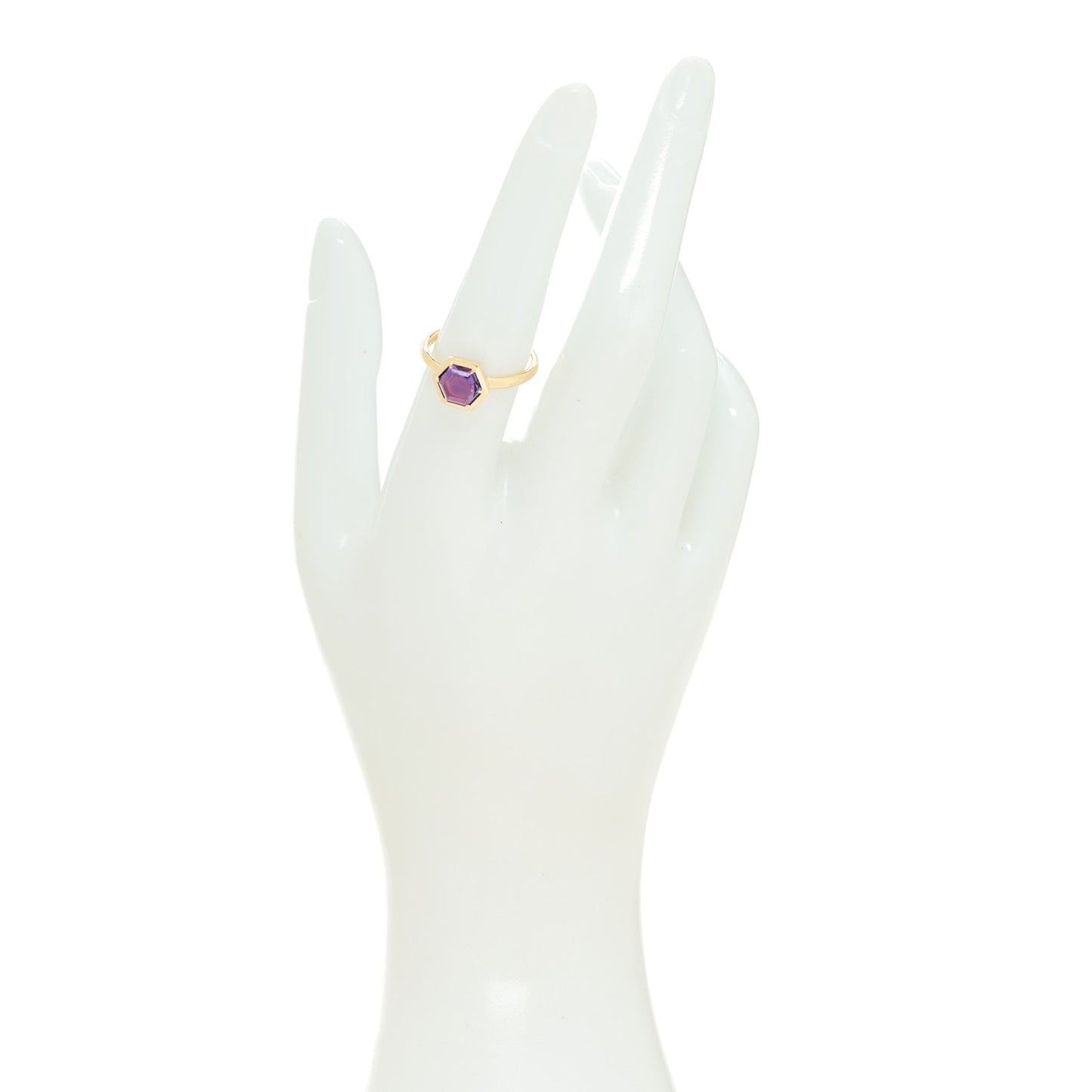 18K Yellow Gold Amethyst Small Paloma Picasso Studio Hexagon Ring 54 7