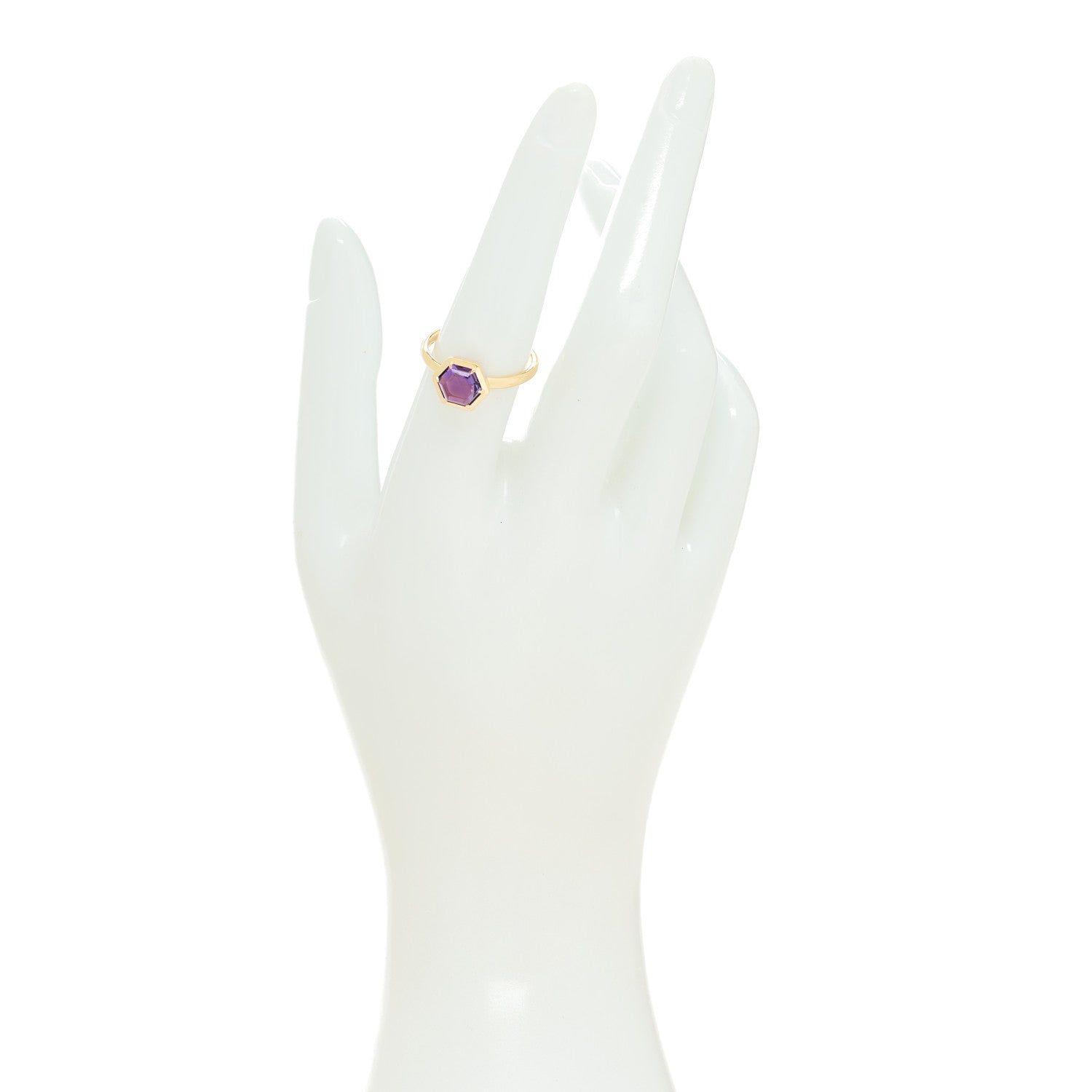 Tiffany 18K Yellow Gold Amethyst Small Paloma Picasso Studio Hexagon Ring 54 7 2 of 7