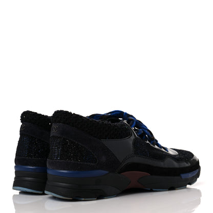 Chanel Tweed Suede Calfskin Runway Sneakers 38.5 Black Multicolor 4 of 6