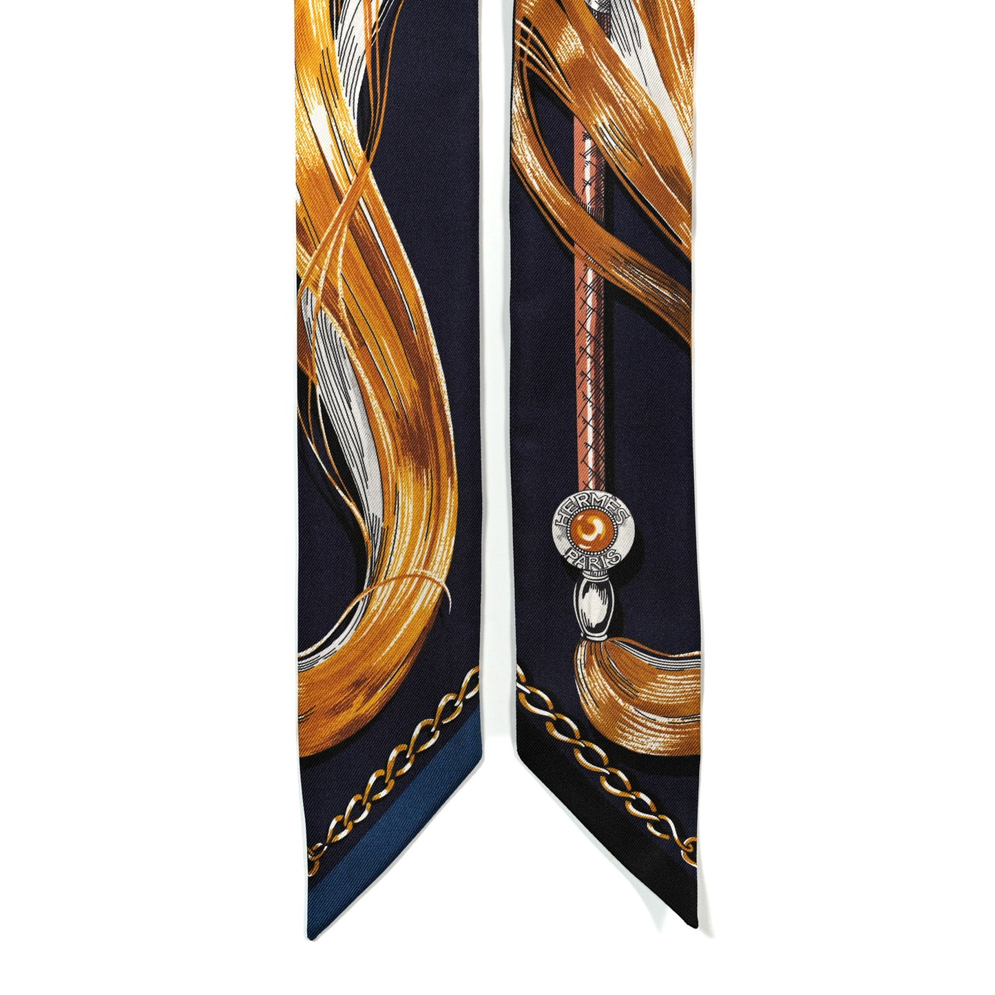 Silk Cavalcades Twilly Marine Gold Gris