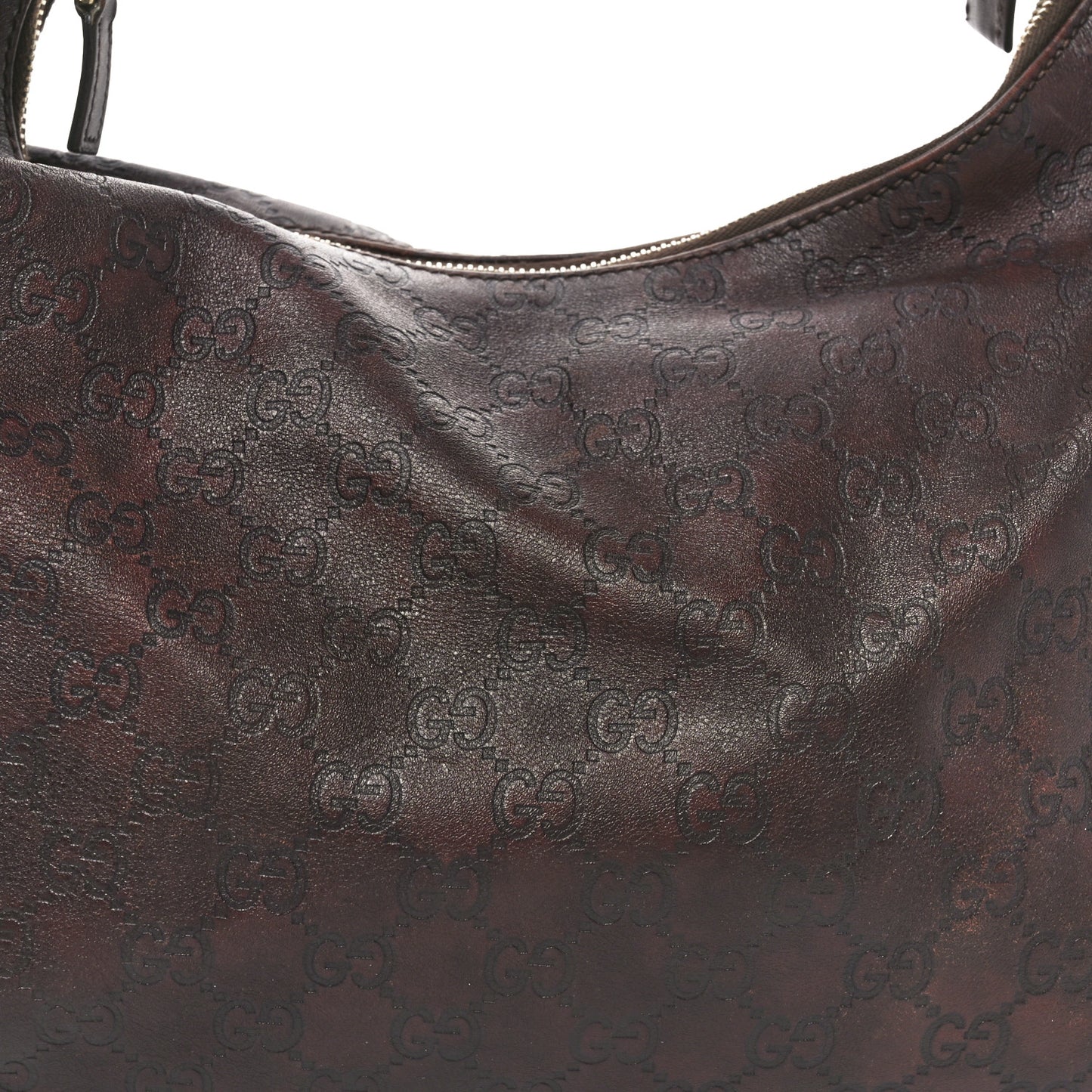 Guccissima Medium Horsebit Chain Hobo Dark Brown