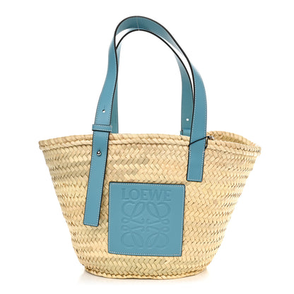 Loewe Raffia Basket Tote Bag Natural Light Blue 1 of 11