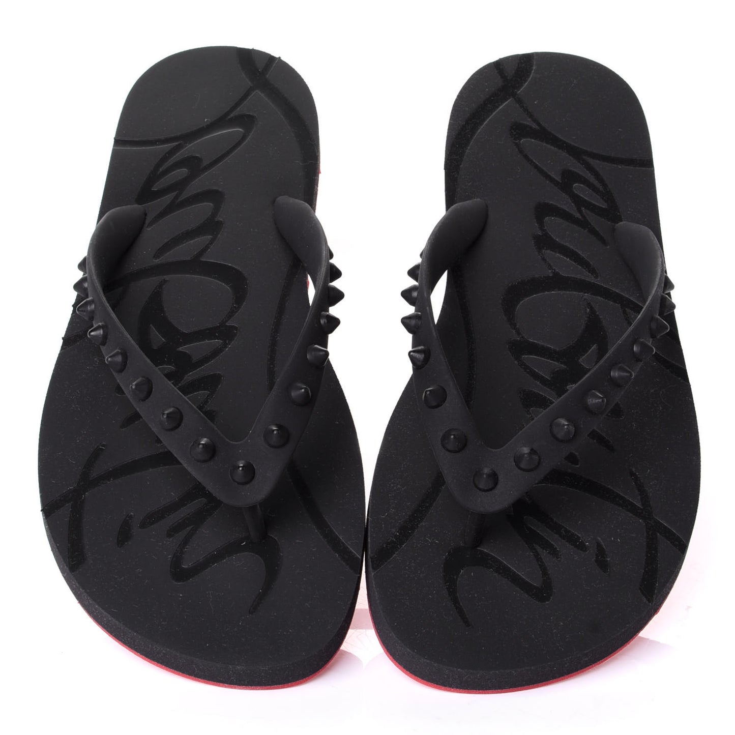 Rubber Spike Loubi Donna Flip Flop 38 Black