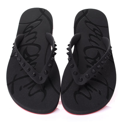 Christian Louboutin Rubber Spike Loubi Donna Flip Flop 38 Black 5 of 10