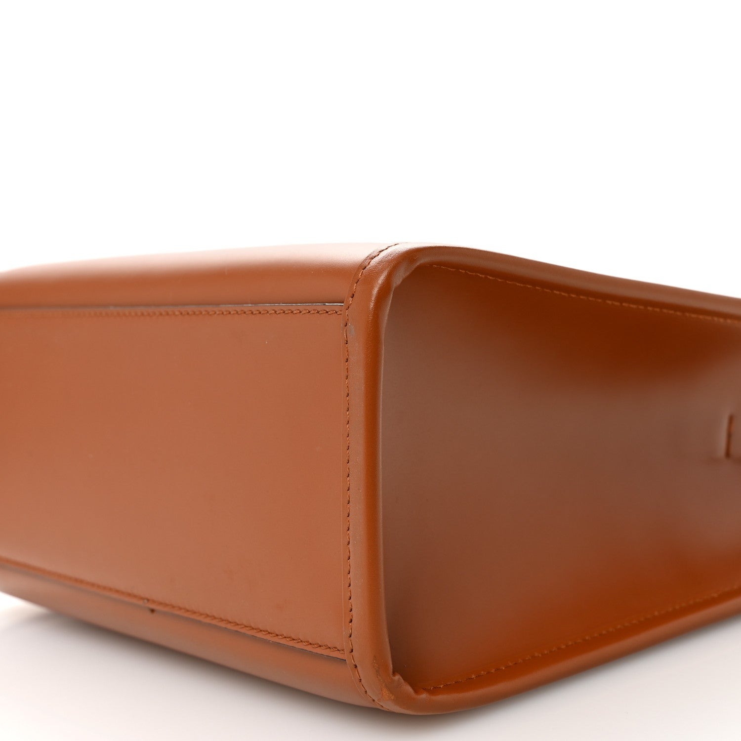 Fendi Vitello King Plexiglass Logo Embossed Small Fendi Sunshine Shopper Tote Cuoio 9 of 9