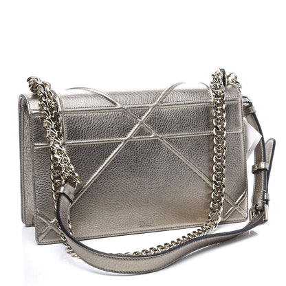 Christian Dior Metallic Grained Calfskin Medium Diorama Flap Bag Pale Gold 2 of 10