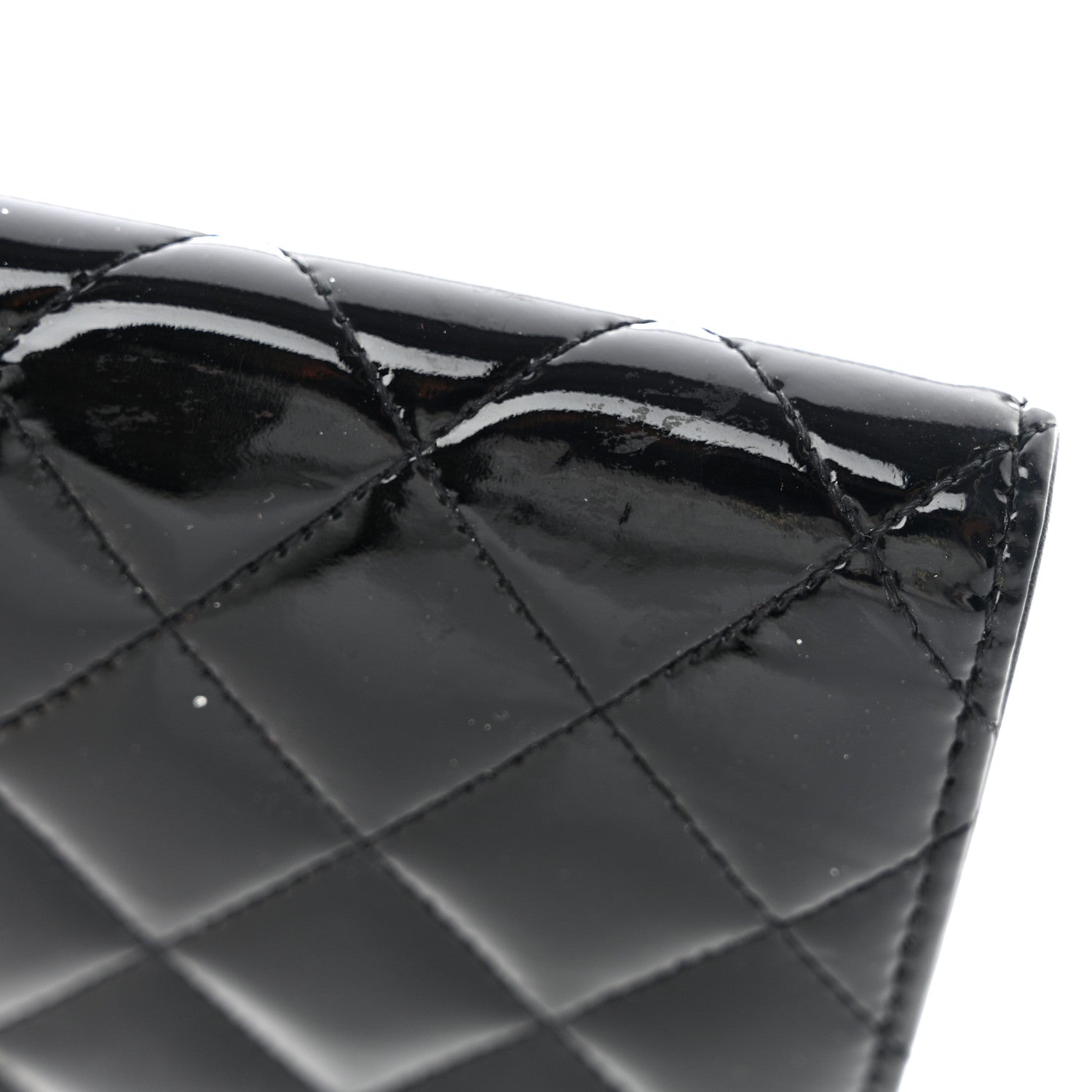 Chanel Patent Calfskin Quilted Yen Wallet So Black 12 of 14