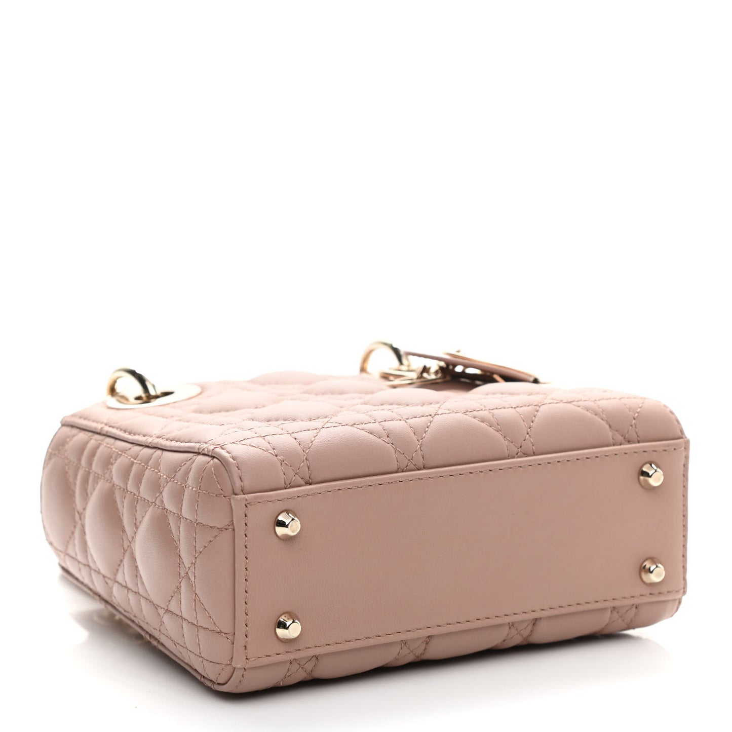 Lambskin Cannage Mini Lady Dior Rose De Vents