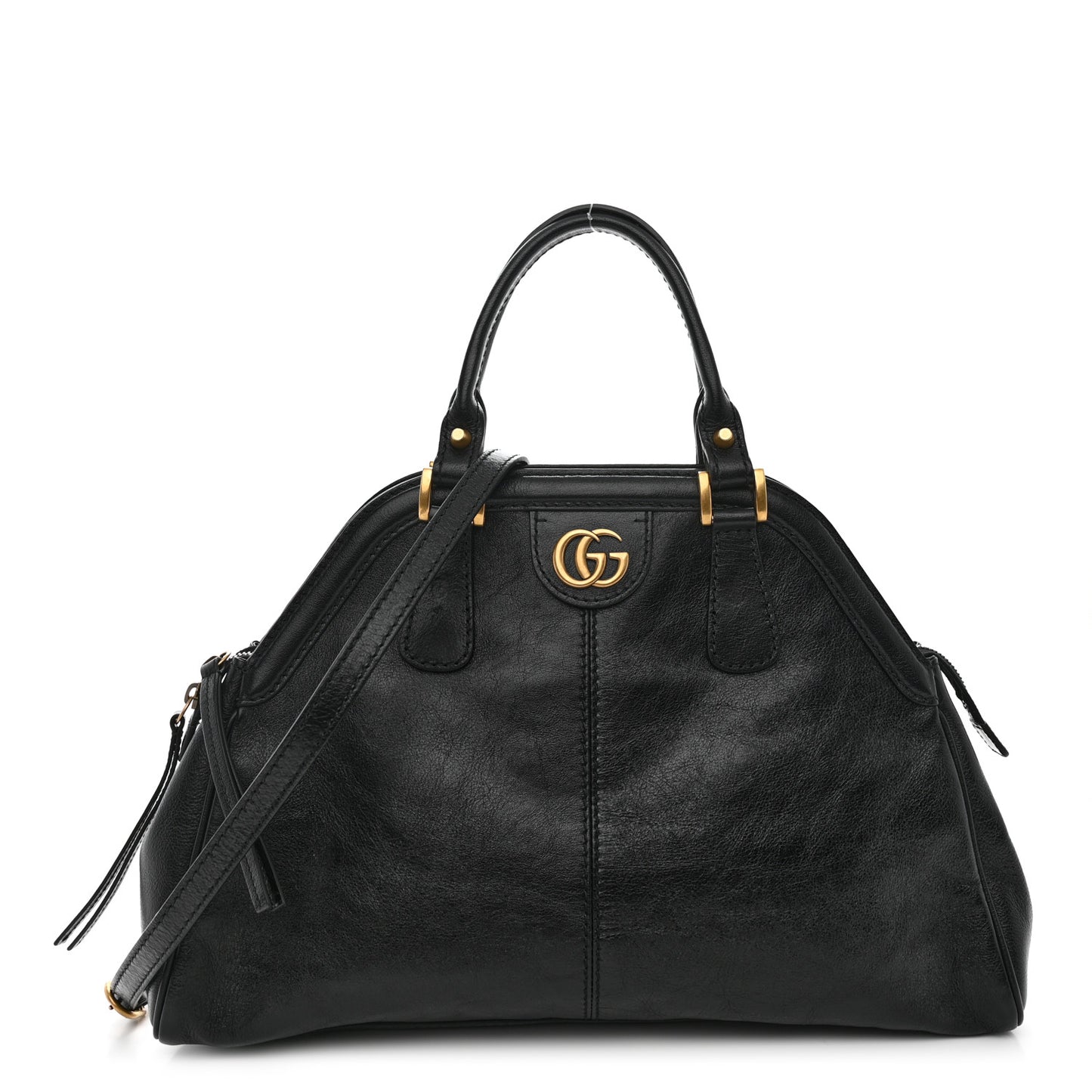 Calfskin Medium Re(Belle) Top Handle Bag Black