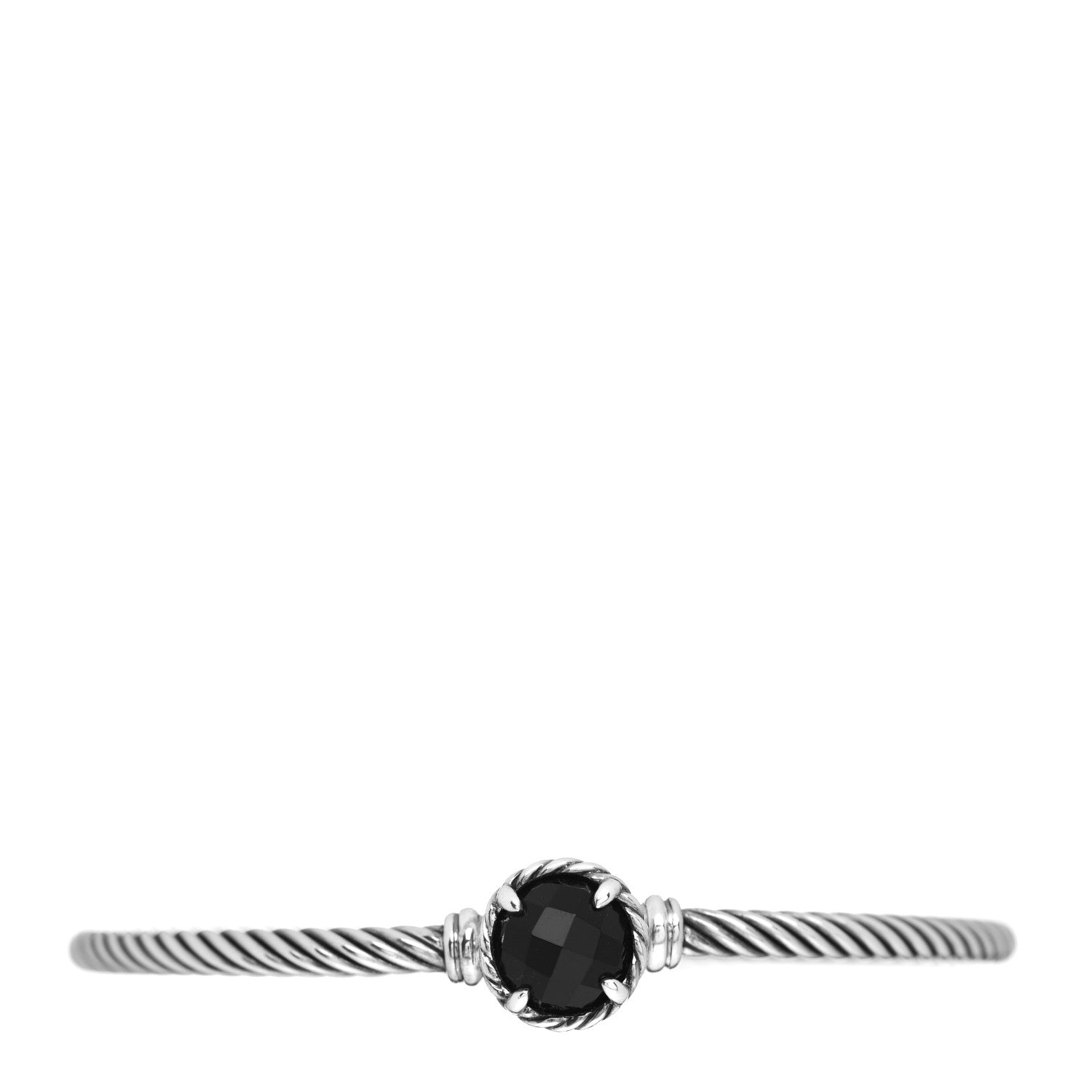 David Yurman Sterling Silver Black Onyx 3mm Chatelaine Bracelet 1 of 4