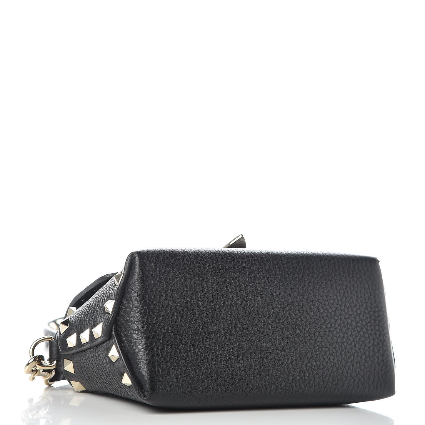 Pebbled Calfskin Mini Rockstud Crossbody Bag Black