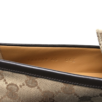 Gucci Monogram Horsebit Calfskin Womens Horsebit Wedge Platform Loafers 40 Beige Blue 8 of 9