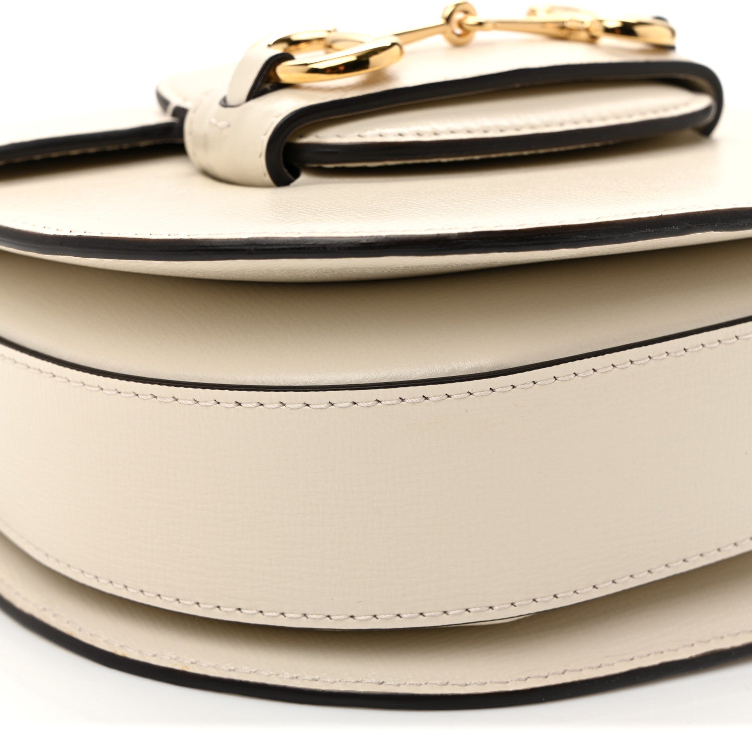 Gucci Azalea Calfskin Mini Horsebit 1955 Rounded Shoulder Bag Mystic White 10 of 11