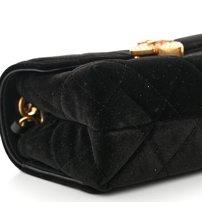Chanel Velvet Strass Diamond Lock Flap Black 10 of 11