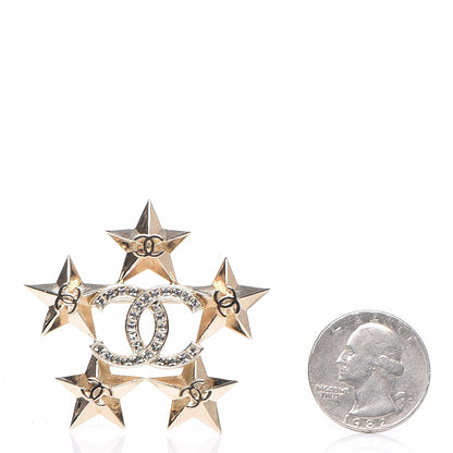 Chanel Baguette Crystal CC Star Brooch Gold 3 of 5