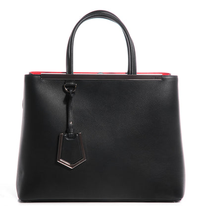 Fendi Vitello Dolce Marmol Regular 2Jours Tote Blue Notte Papavero 1 of 12
