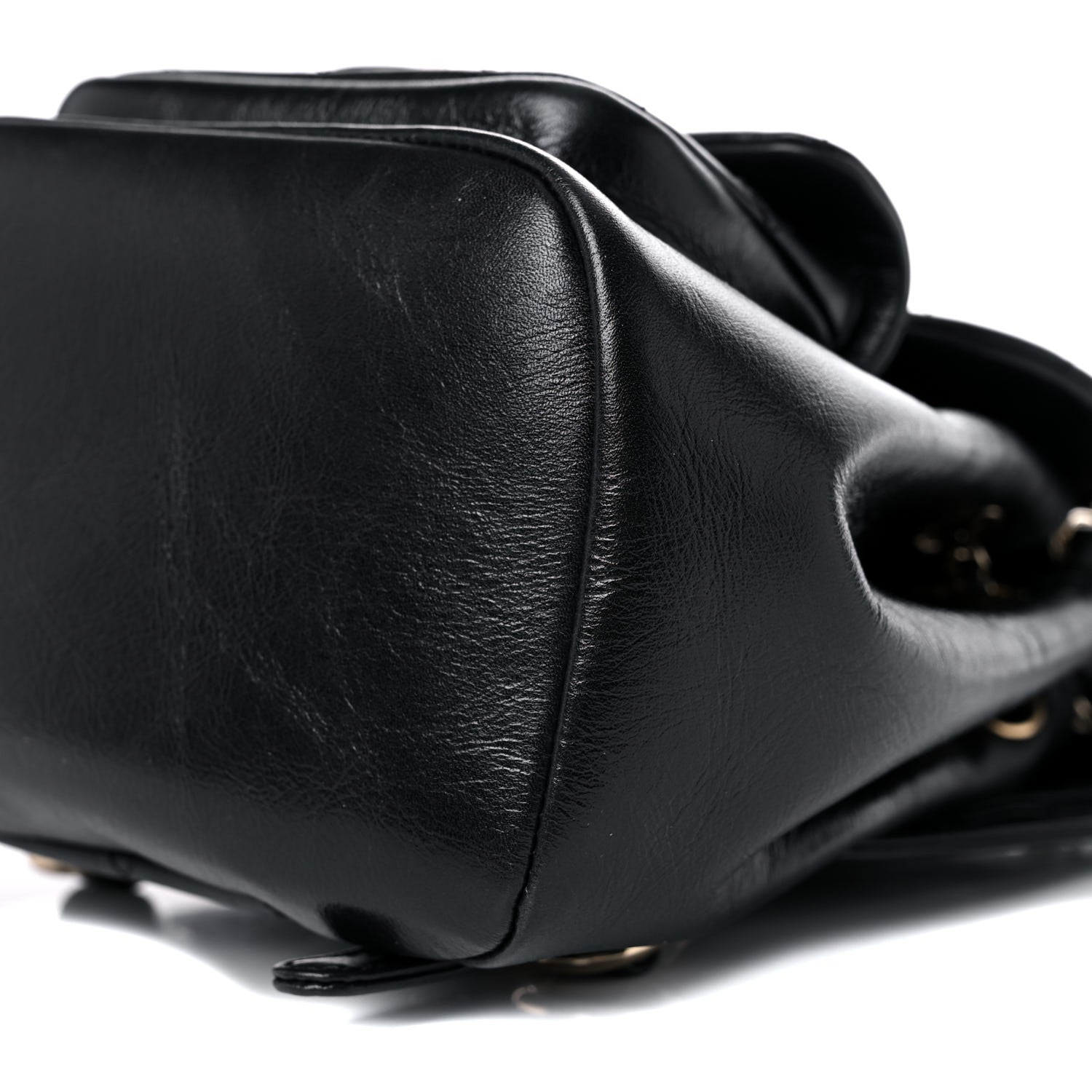 Chanel Glazed Aged Calfskin Quilted Small Duma Drawstring Backpack Black 9 of 10