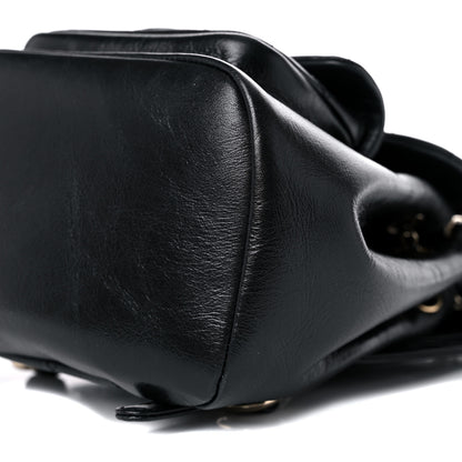Chanel Glazed Aged Calfskin Quilted Small Duma Drawstring Backpack Black 9 of 10