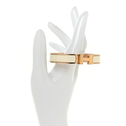 Hermes Enamel Narrow Clic Clac H Bracelet GM Craie 2 of 4