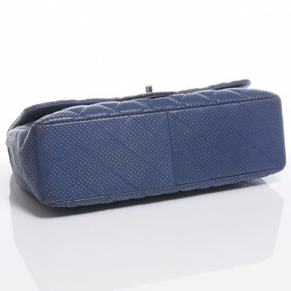 Chanel Lambskin Perforated Jumbo Flap Blue 5 of 9