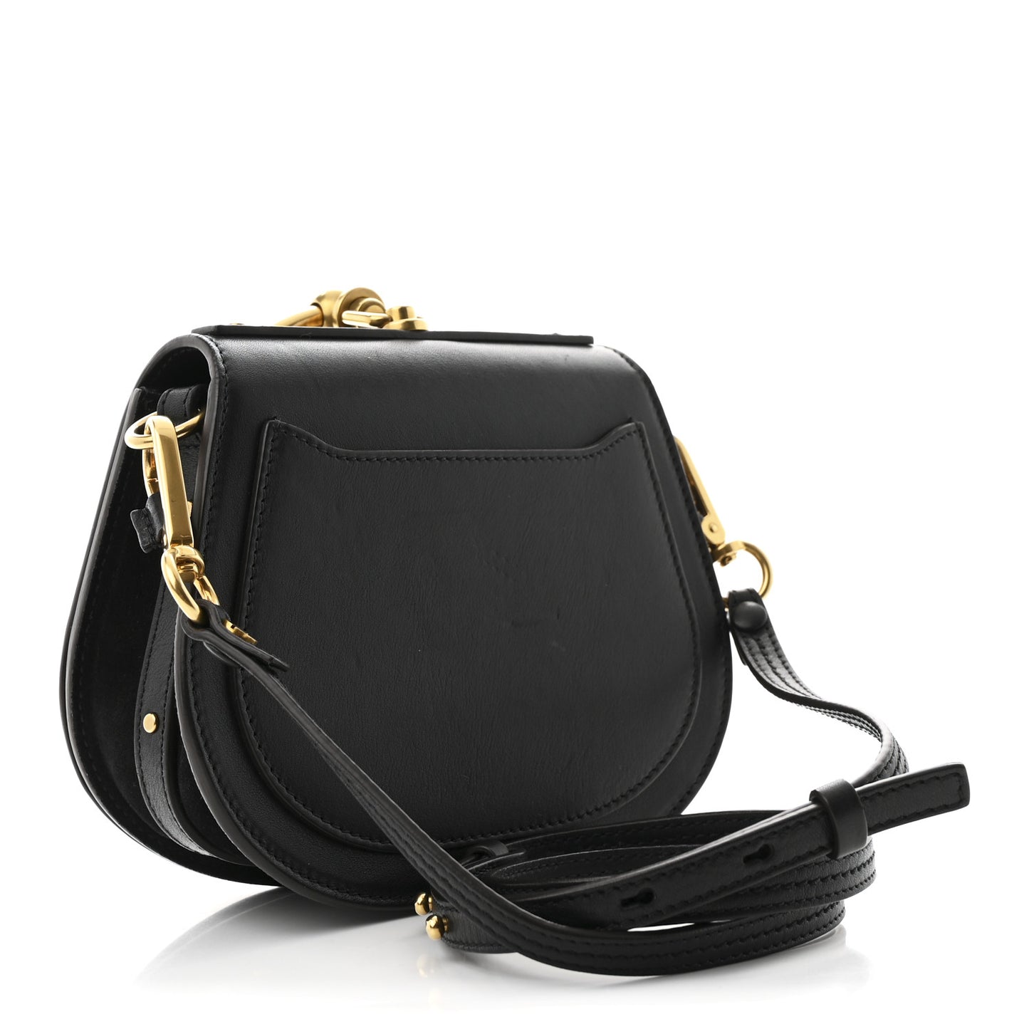 Calfskin Suede Small Nile Bracelet Bag Black