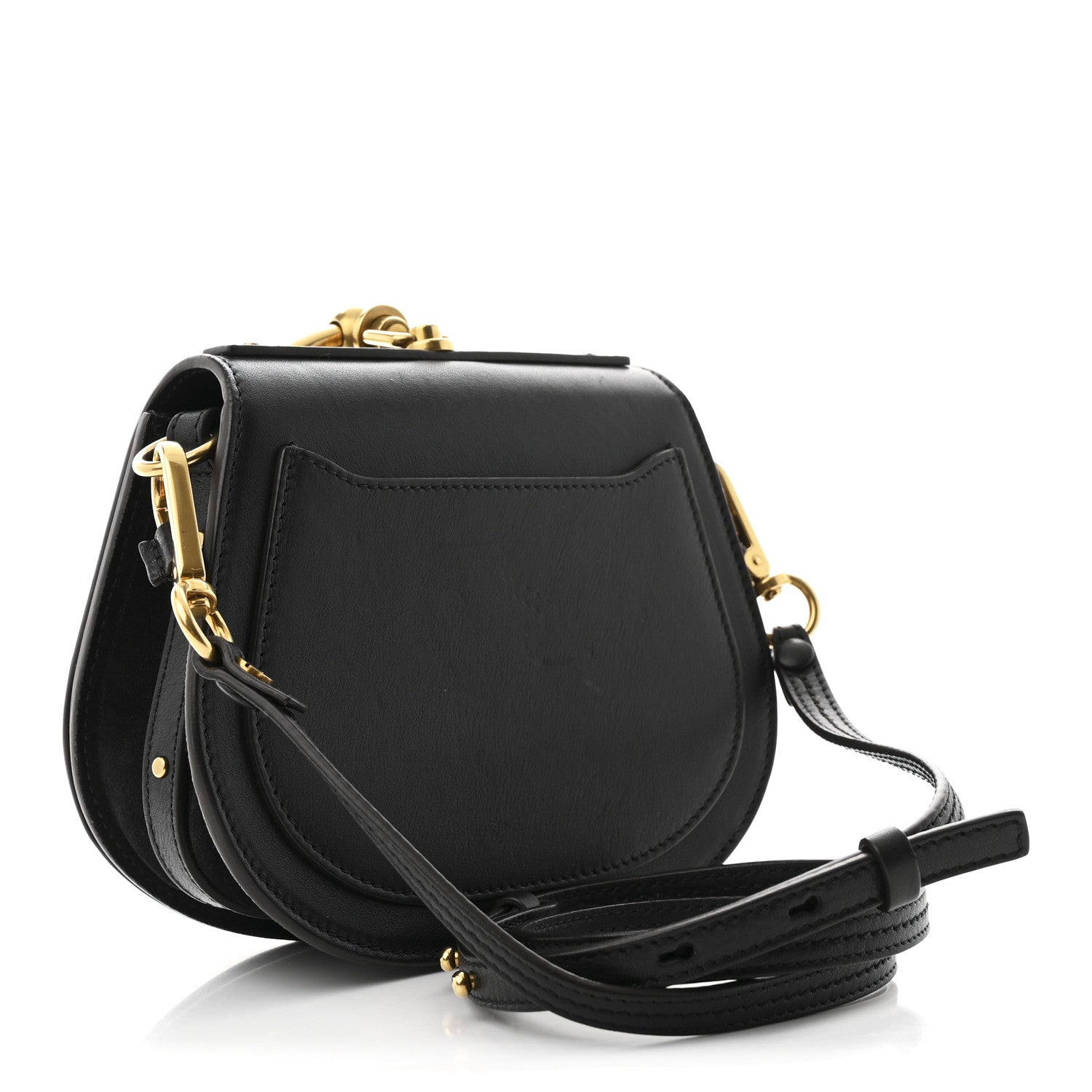 Chloe Calfskin Suede Small Nile Bracelet Bag Black 3 of 10