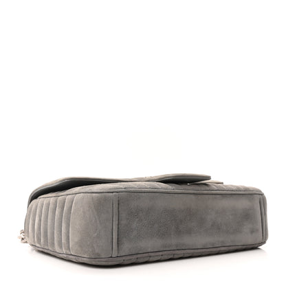 Prada Camoscio Impunture Diagramme Medium Chain Flap Shoulder Bag Grey 4 of 10