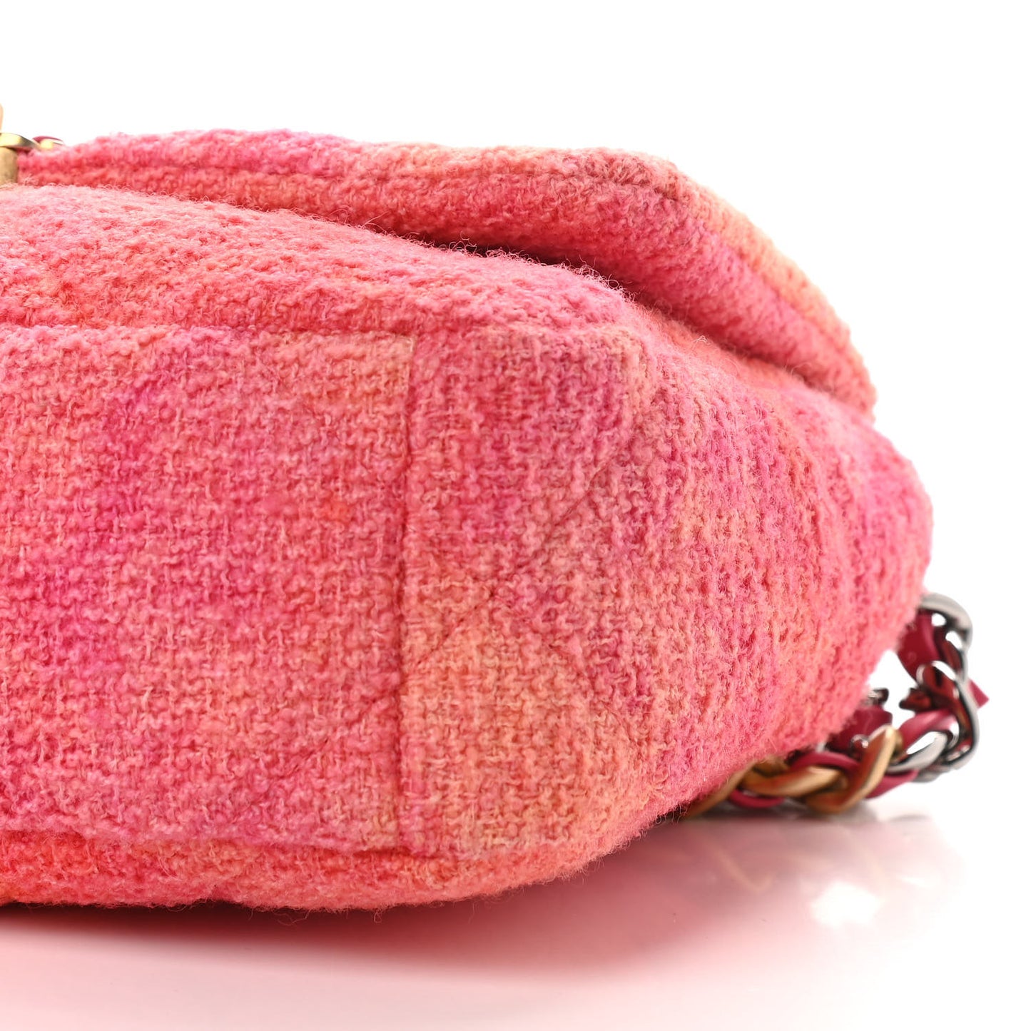 Tweed Quilted Medium Chanel 19 Flap Coral Pink