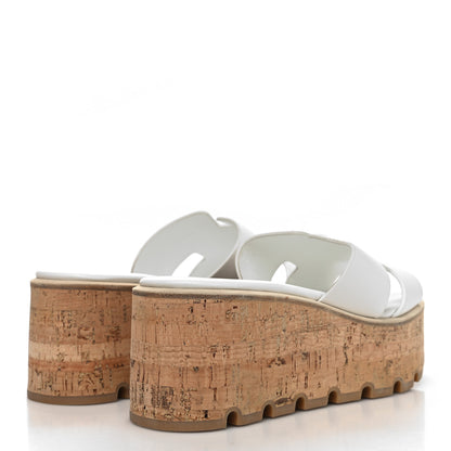 Hermes Calfskin Cork Eze 30 Sandals 37 White 4 of 9