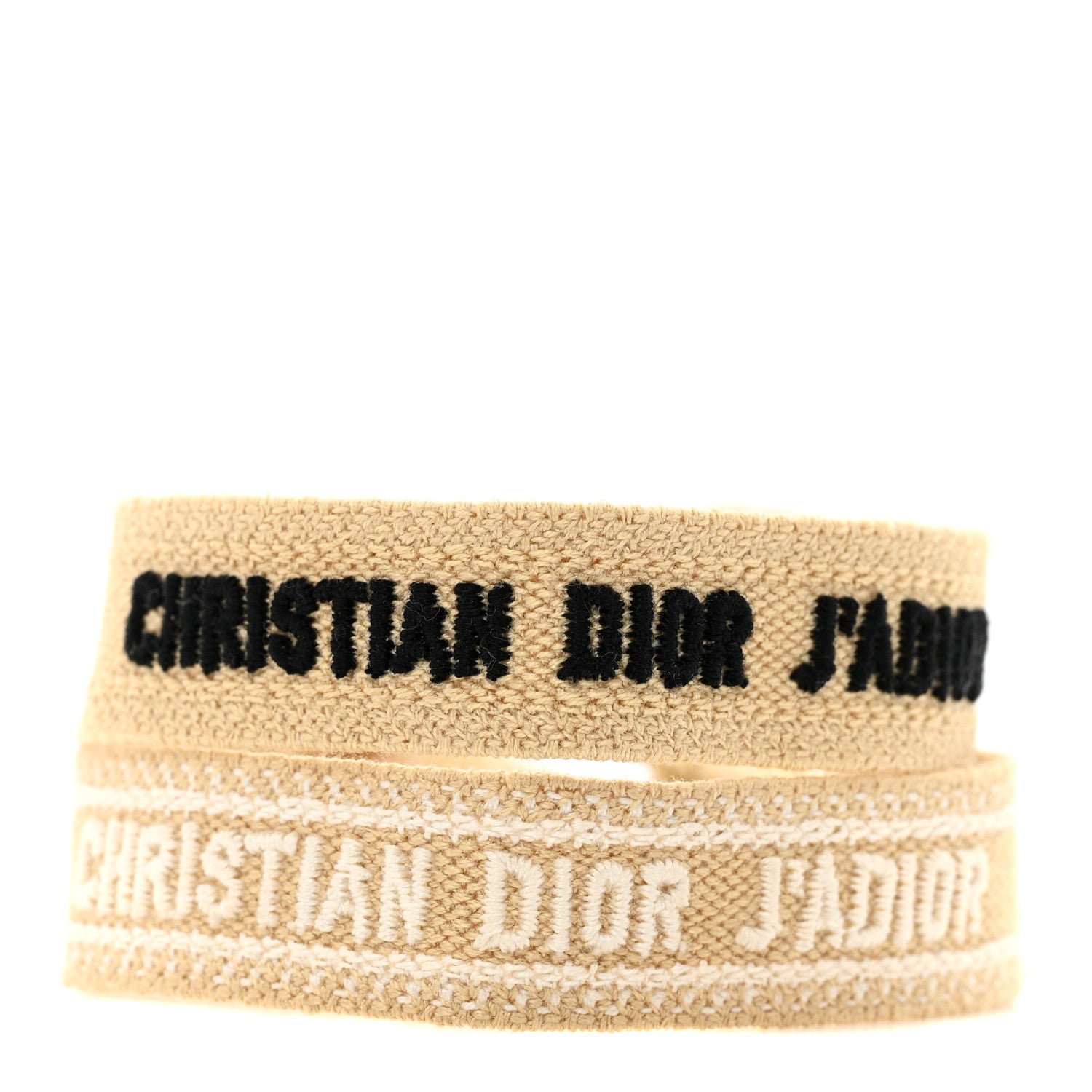 Christian Dior Woven Cotton J'Adior Friendship Bracelet Set Beige Black 1 of 4