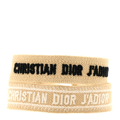 Christian Dior Woven Cotton J'Adior Friendship Bracelet Set Beige Black 1 of 4