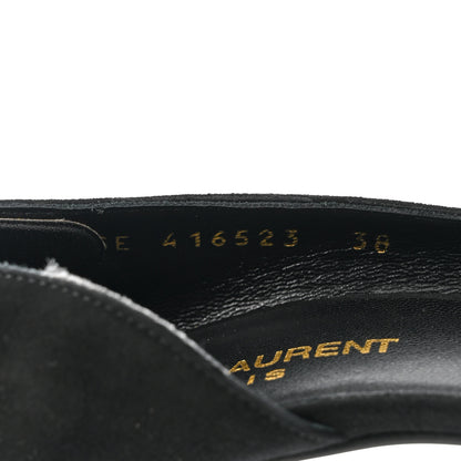 Saint Laurent Suede Janis 105 D'Orsay Pumps 38 Black 9 of 10