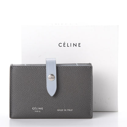 Celine Grained Shiny Calfskin Accordion Card Holder Grey 10 of 10