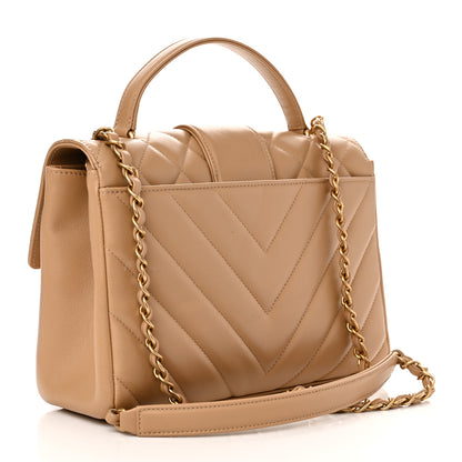 Chanel Calfskin Quilted Chevron In The City Bag Beige 3 of 12