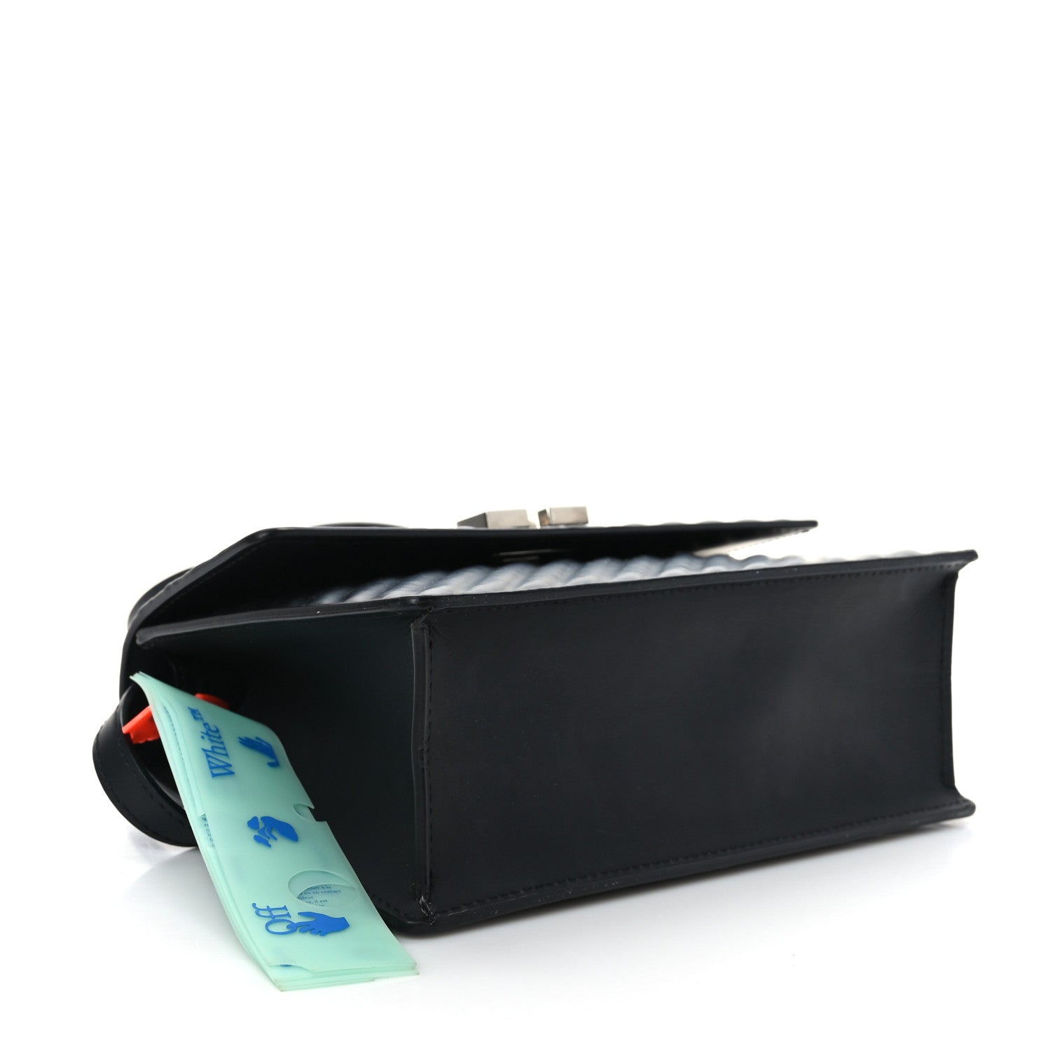 Off-White Calfskin Diagonal Quilted Jitney 1.4 Shoulder Bag Black 4 of 9