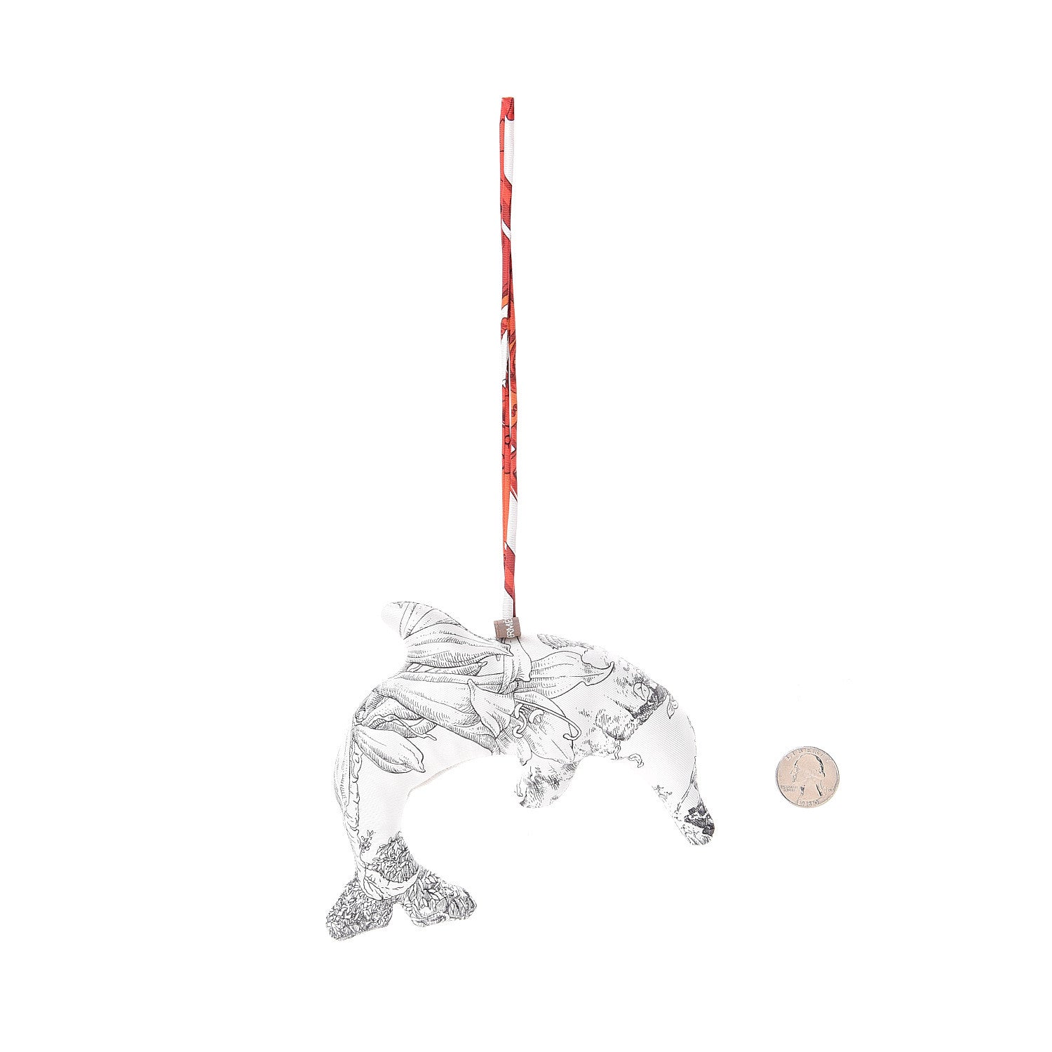 Hermes Silk Petit H Dolphin Ornament Charm Multicolor 2 of 2