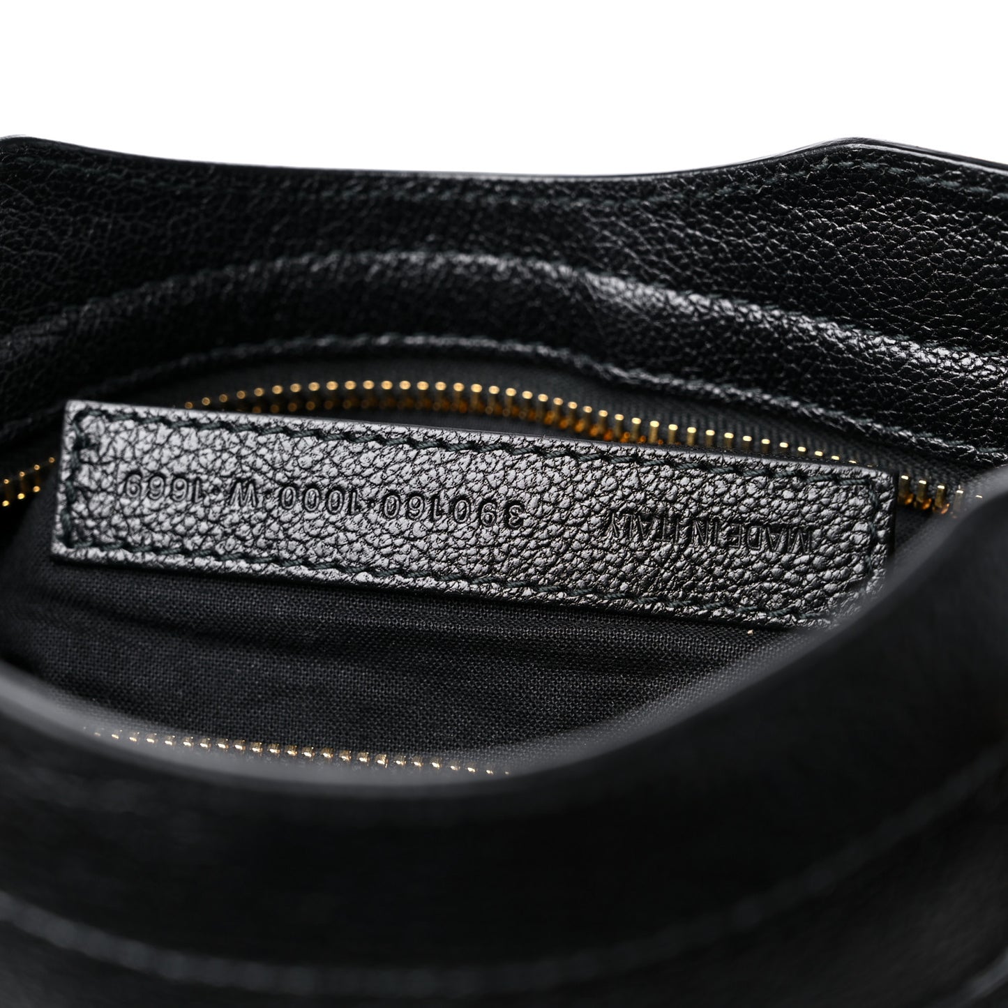 Chevre Gold Metallic Edge Hardware Mini City Black