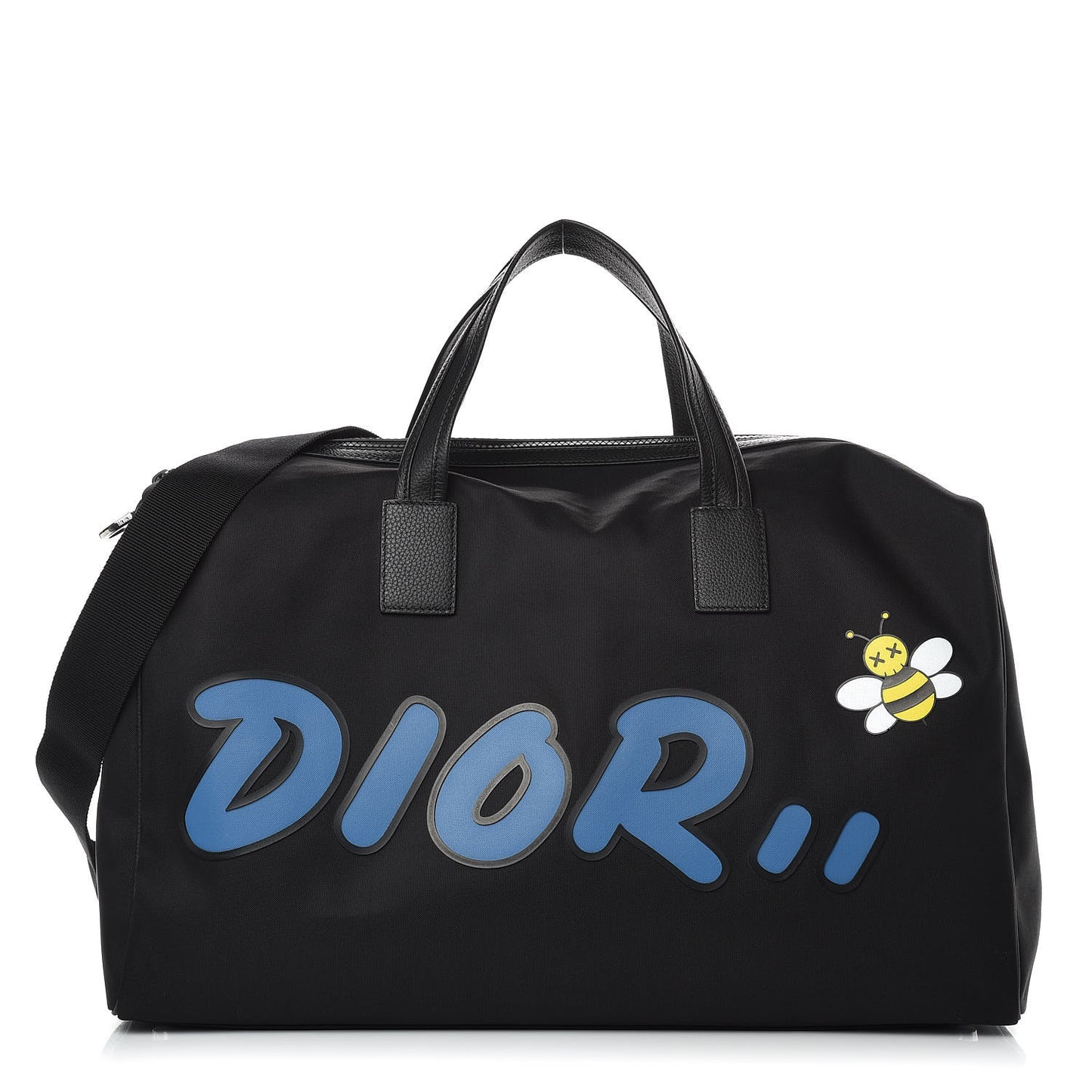 X KAWS Nylon Calfskin Logo Bee Duffle Black