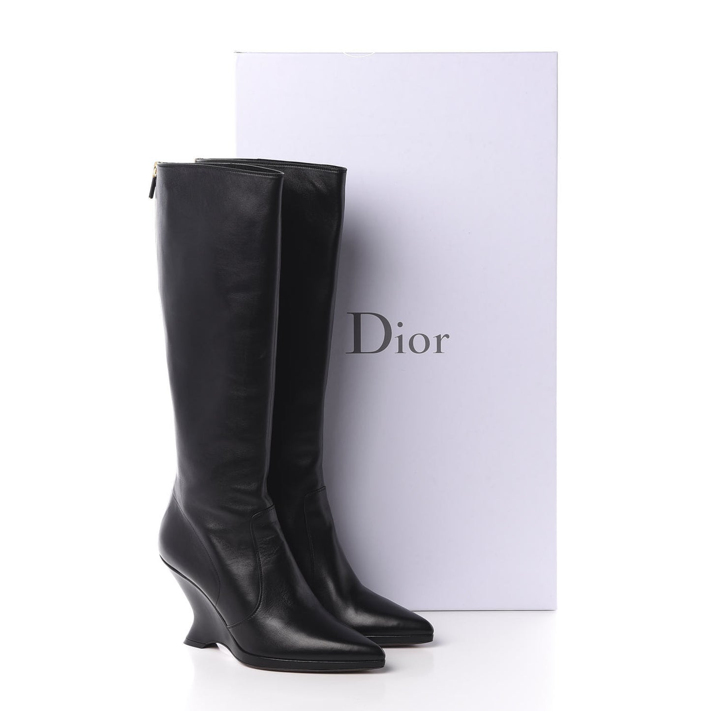 Nappa Dioretre Knee High Boots 39 Black