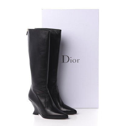 Christian Dior Nappa Dioretre Knee High Boots 39 Black 11 of 11