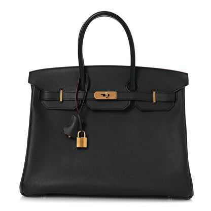 Hermes Epsom Contour Birkin 35 Bleu Indigo Rouge H 1 of 14