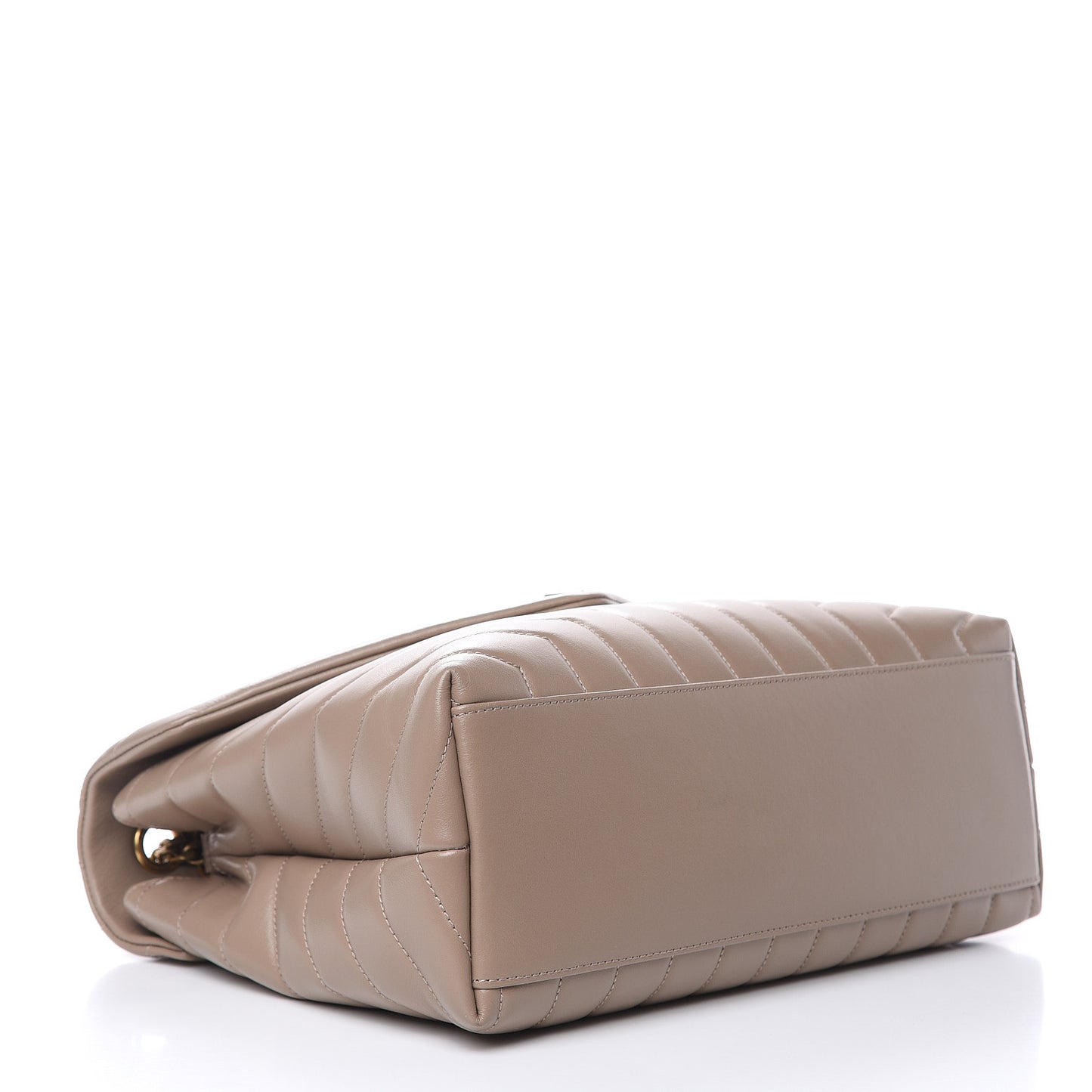 Calfskin Y Quilted Monogram Medium Loulou Chain Satchel Dusty Grey
