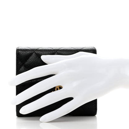 Chanel Caviar Quilted Compact Flap Wallet Black 2 of 9