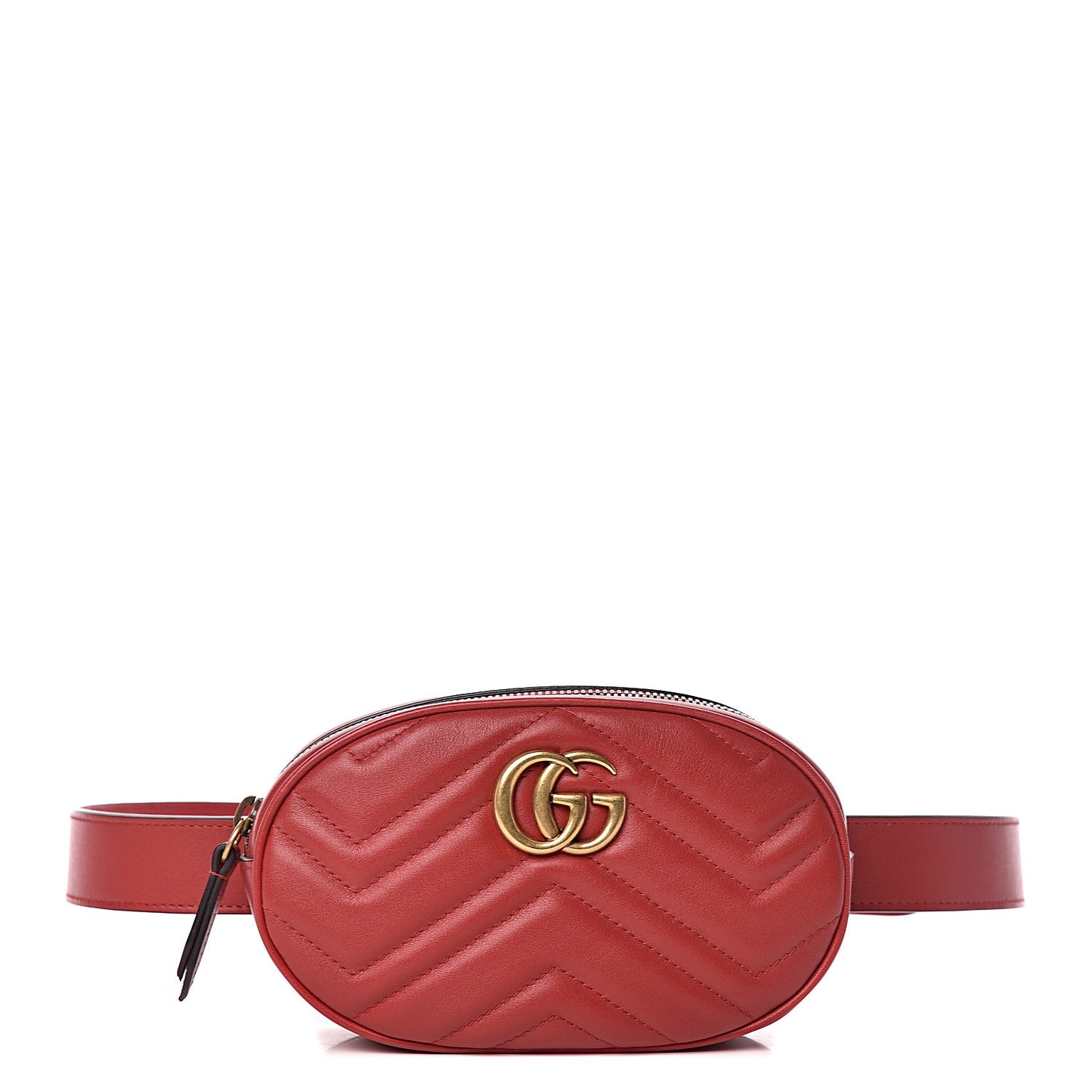 Calfskin Matelasse GG Marmont Belt Bag 85 34 Hibiscus Red