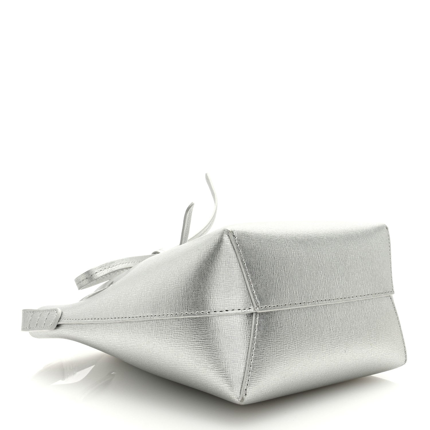 Mansur Gavriel Metallic Calfskin Bucket Bag Silver 4 of 8