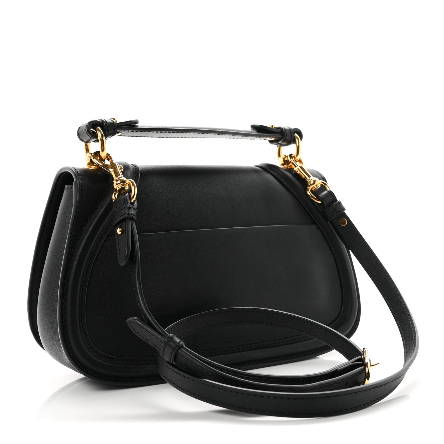 Roxy Calfskin Medium Blondie Top Handle Bag Black