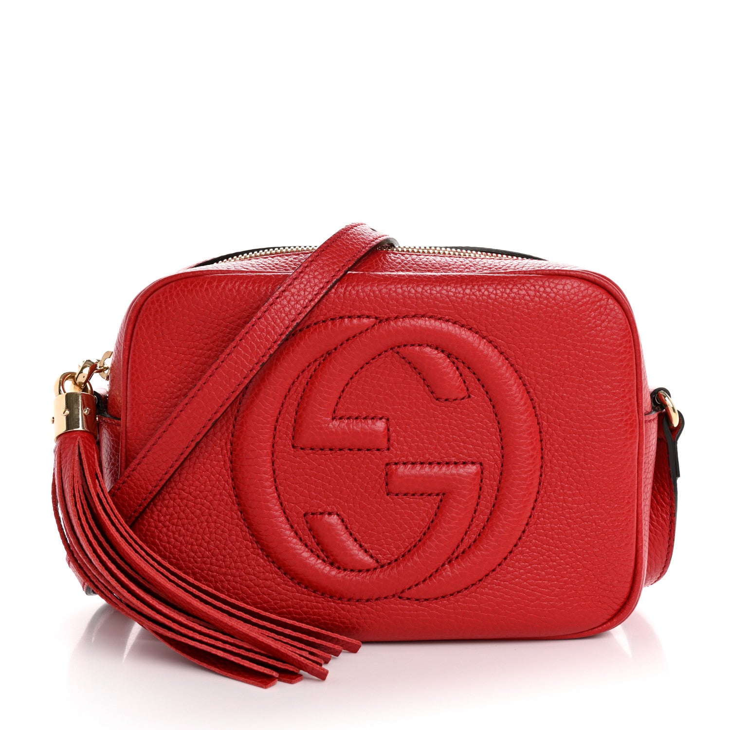 Gucci Pebbled Calfskin Small Soho Disco Bag Tabasco Red 1 of 12