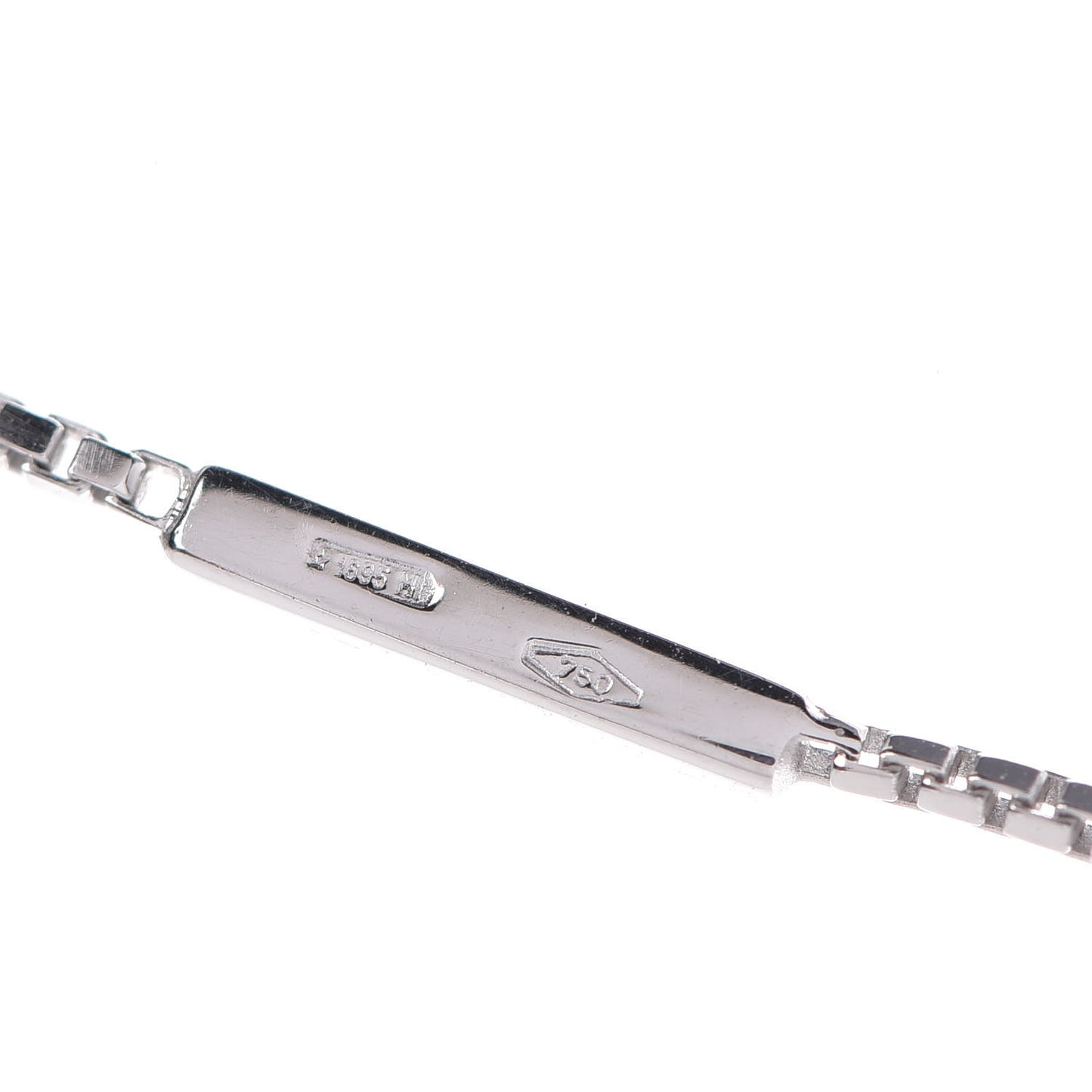 18K White Gold Diamond G Pendant Necklace