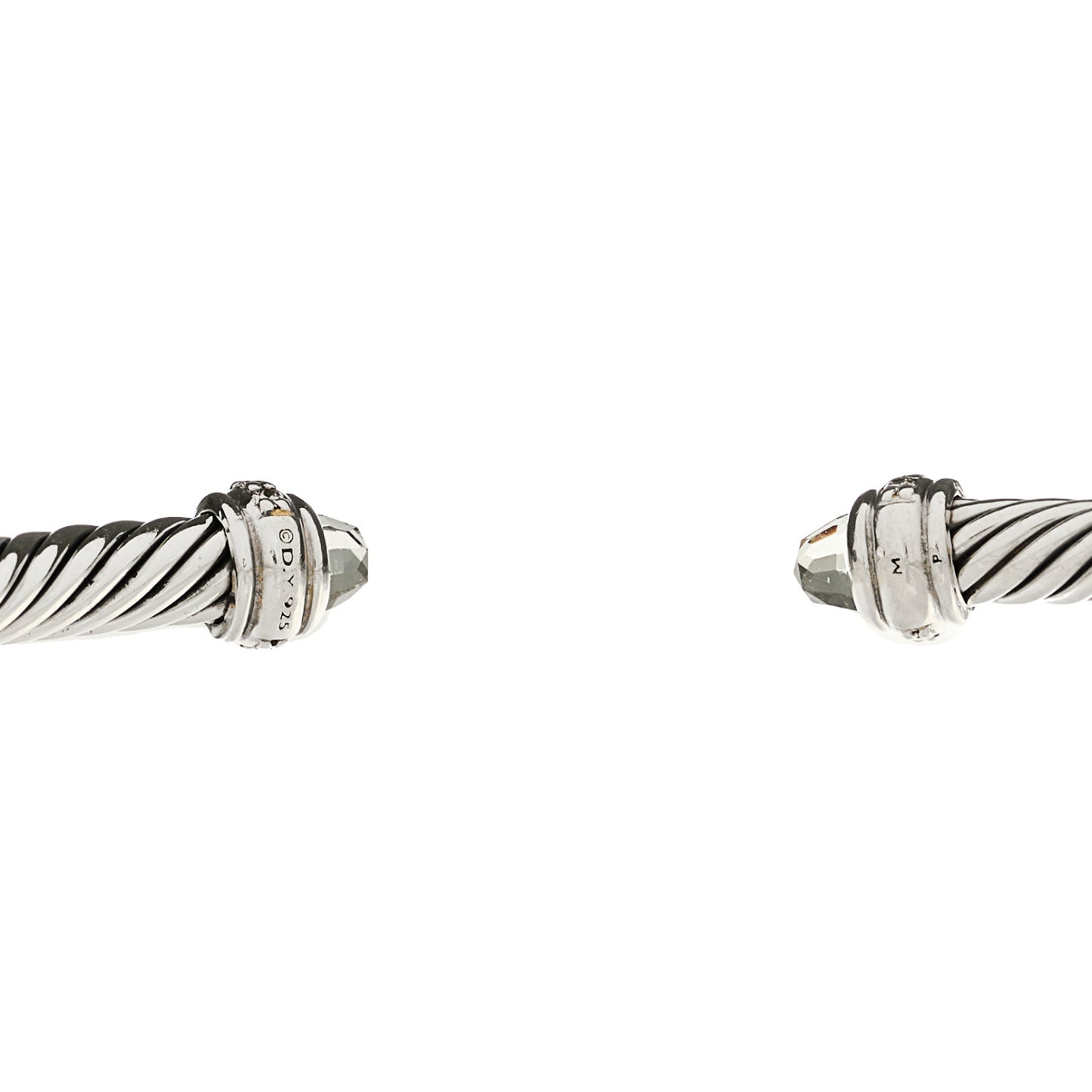Sterling Silver Diamond Prasiolite 4mm Cable Classics Bracelet