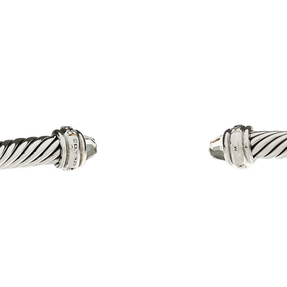 David Yurman Sterling Silver Diamond Prasiolite 4mm Cable Classics Bracelet 3 of 4